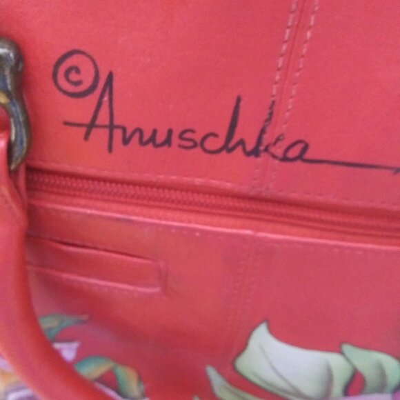 Anuschka ISLAND ESCAPE  Leather bag With Tropical Flowers hand painted - Picture 3 of 16